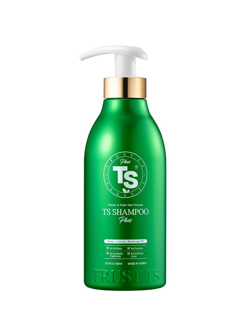 TS Shampoo plus 500ml 169oz for Thinning Hair with BiotinPantenol and Caffein Refreshing Natural Citrus Scent Hair Thickening Probio Complex for Men and Women