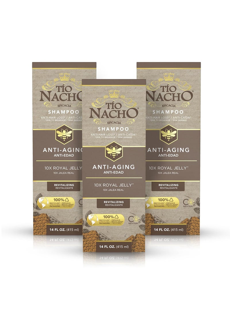 Tio Nacho AntiAging Revitalizing Shampoo with Royal Jelly  AgeDefying Shampoo for Aging Hair Defy Damage and Revitalize with Natural Ingredients for Stronger Healthier Hair 14 Oz Pack of 3