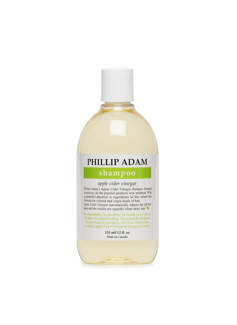 Phillip Adam Apple Cider Vinegar Shampoo for Shiny Hair  Sulfate Free and Paraben Free  Original Green Apple Scent  12 Ounce