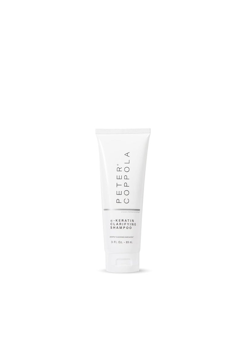 PETER COPPOLA aKeratin Clarifying Shampoo  Travel Size  Gentle And Deep Cleansing Sulfate Free Shampoo Removes Build Up Oil And Excess Product From Hair And Scalp And Reduces Oily Hair 3 Fl Oz