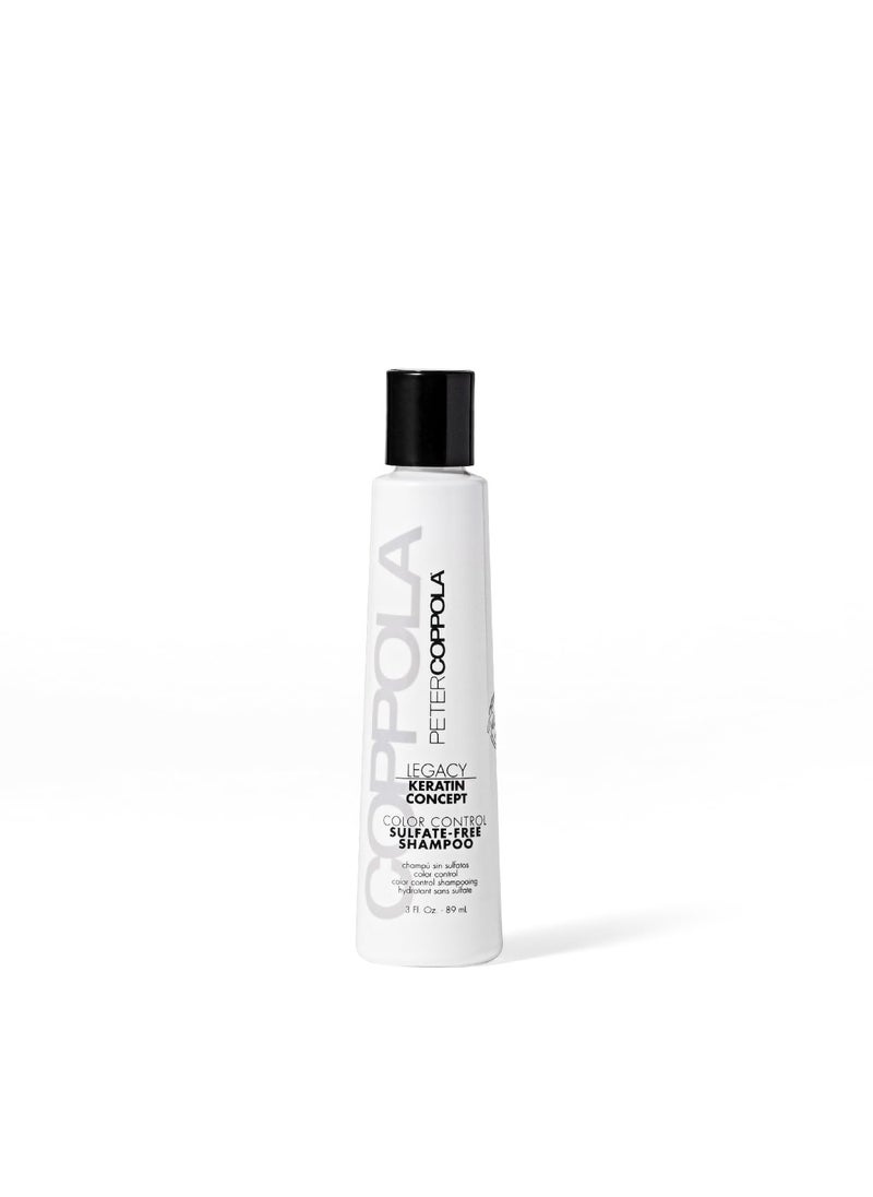 PETER COPPOLA Color Control Sulfate Free Shampoo  Gentle Cleansing Color Safe Shampoo For Long Lasting Color Vibrancy For ColorTreated Hair  Travel Size 3 Fl Oz