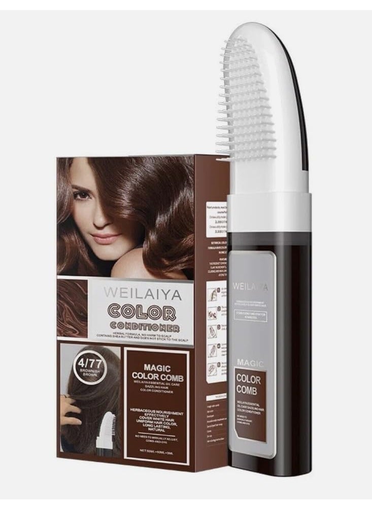 Weilaiya Color Conditioner With Comb Organic Ingredients 100ML Dark Brown