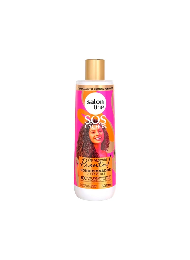 Salon Line  Linha SOS Cachos De Repente Pronta  Condicionador Ultra Gloss 500 Ml  SOS Curls Suddenly Ready  Ultra Gloss Conditioner 1691 Fl Oz
