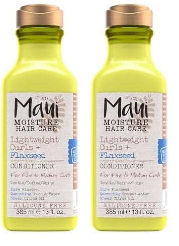 Maui Moisture Lightweight Curls  Flaxseed Conditioner Conditioning Paraben Free Silicone Free 13 Fl Oz Pack of 2