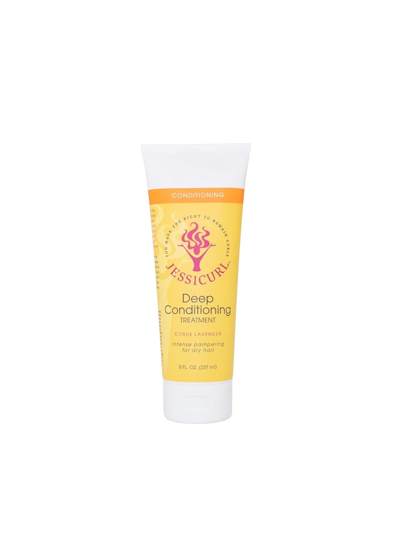 Jessicurl Deep Conditioning Treatment Citrus Lavender 8 Fl oz Deep Conditioner for Dry Damaged Hair great Anti Frizz Hair Mask and Leave in Conditioner for Curly Hair