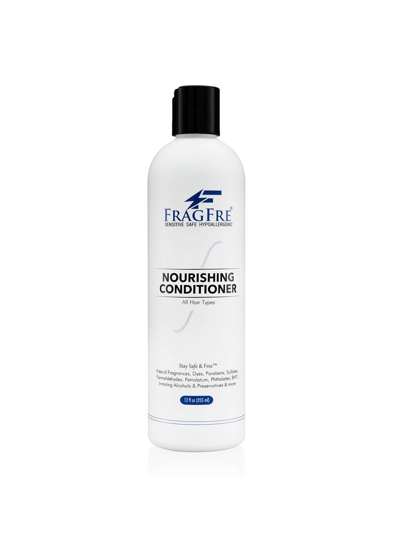Fragrance Free Conditioner 12 oz  Parabens Free Hypoallergenic  Hair Conditioner for Sensitive Skin  Deep Conditioning for Normal Treated and Fragile Hairs  Vegan Gluten Free 1 Pack