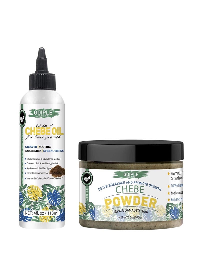 Naturals Organic African Chebe Powder and Oil Moisturizer for Scalp Hair Growth Strength  Breakage  For Men  Women