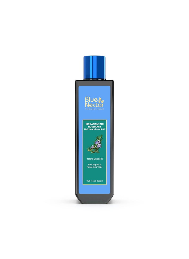 Blue Nectar Rosemary Oil with Bhringraj Amla and 9 Herbs for Natural Hair Growth 676 Fl Oz