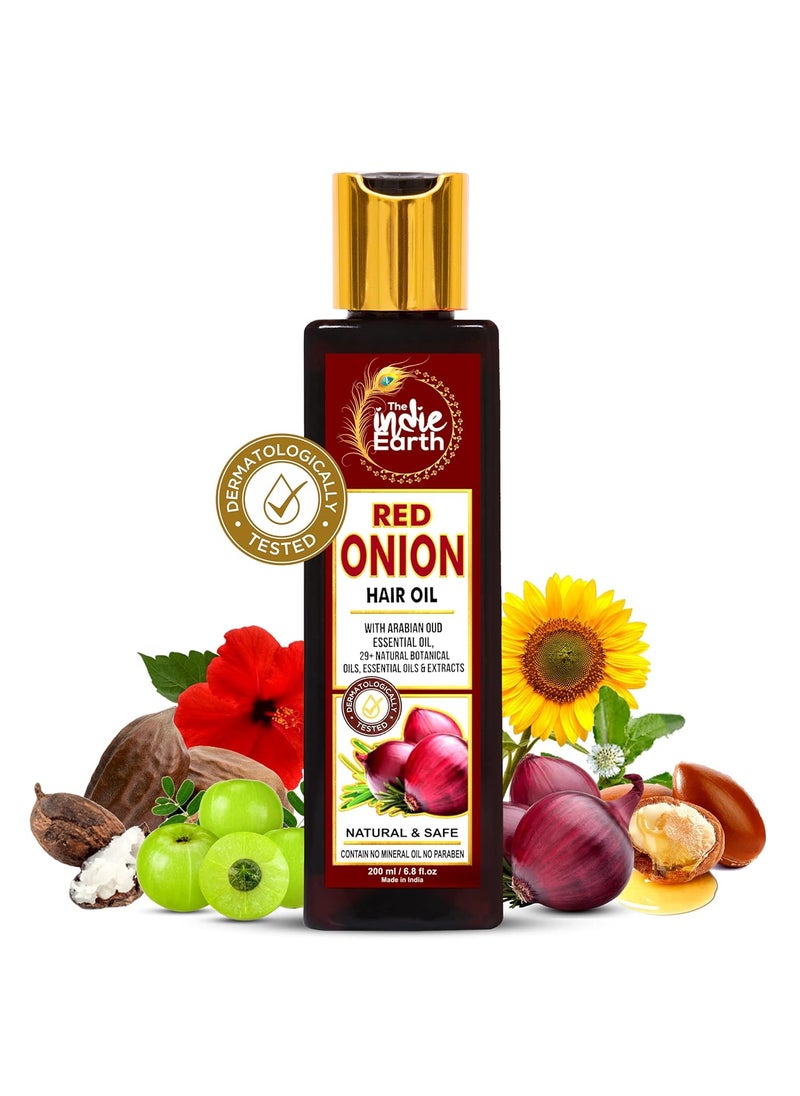 Red Onion Hair Growth Oil  Anti Hair Fall Enriched with 29 Natural Herbs Extracts  Oils Including Argan Jojoba Rosemary  Black Seed  200ml