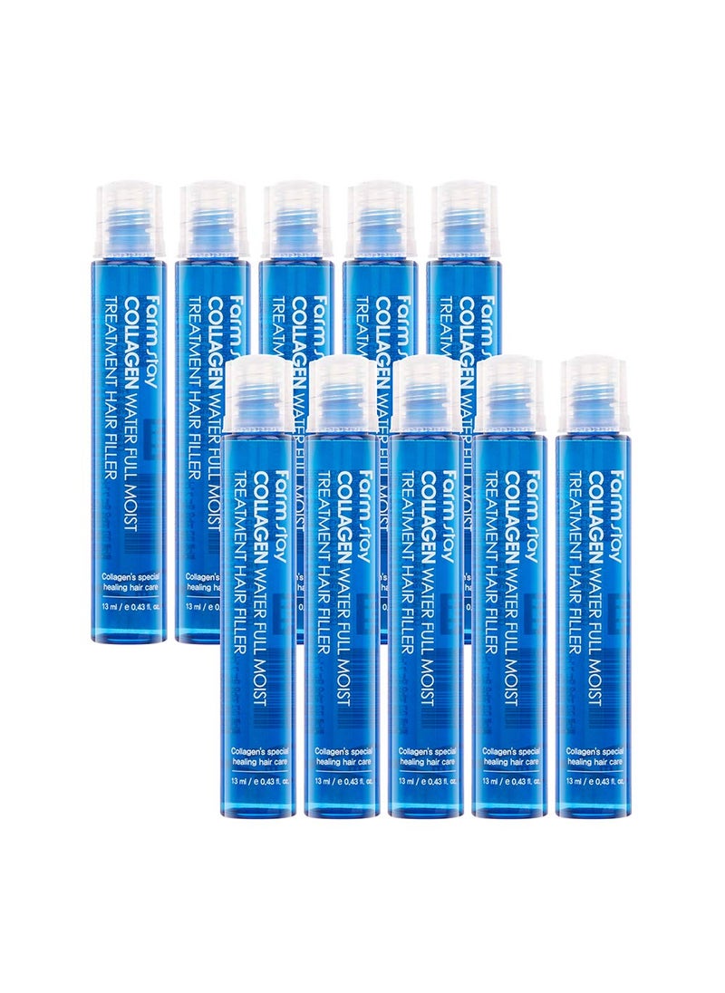 FARMSTAY Collagen Water Full Moist Treatment Hair Filler  Hydrating Haircare Product  Serum with Keratin and Hydrolyzed Collagen  10 pc
