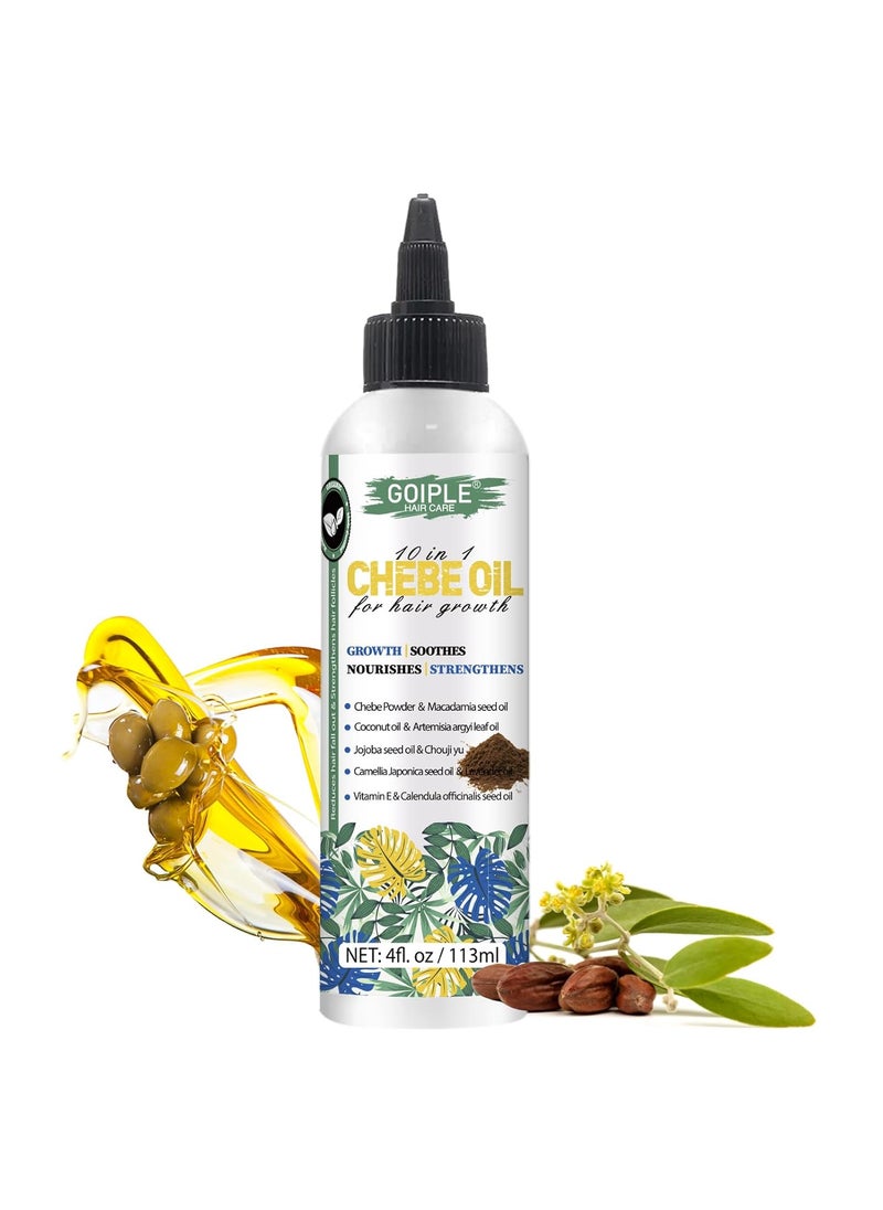 4 FL OZ Natural Chebe Hair Oil for Hair Growth Moisturizer for Scalp for All Hair Types