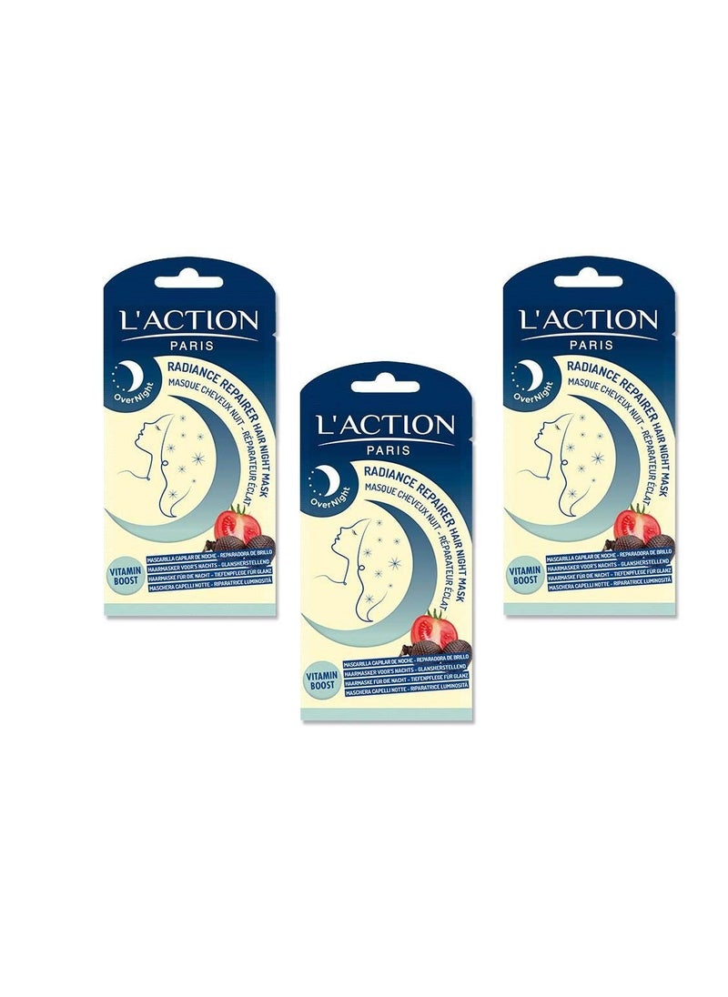 LAction Paris Radiance Repairer Hair Night Mask  TRIO