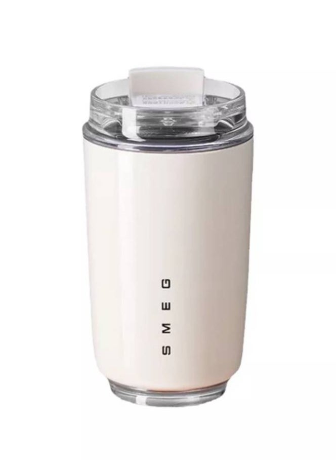 SMEG 350ML Milk White Beverage Cup Travel Portable Drinking Cup Stainless Steel Vacuum Leak proof Coffee Thermos