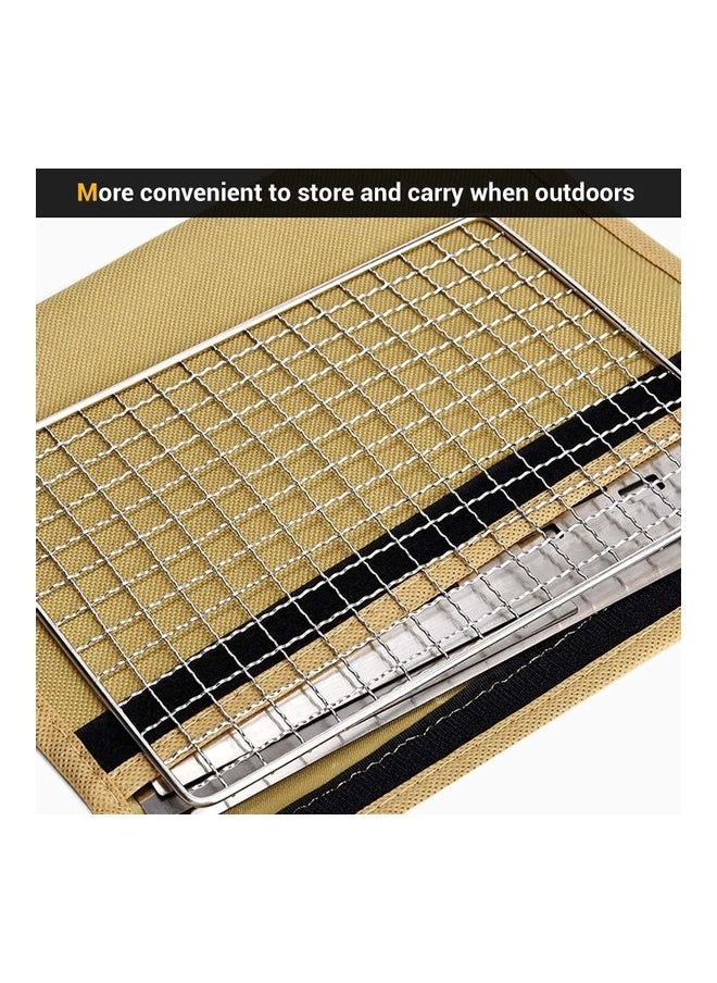 Portable Folding Stainless Steel Outdoor Wood Burning Camp Stove with Bag 13.5 x 20 x 20cm
