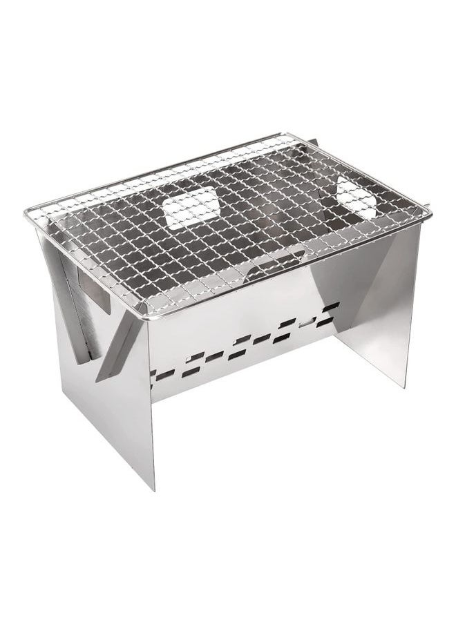 Portable Folding Stainless Steel Outdoor Wood Burning Camp Stove with Bag 13.5 x 20 x 20cm