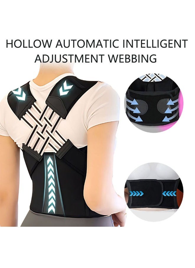 Adult Posture Corrector Back Support Brace1.5 Thickness-Black 1.5 Thickness-Black