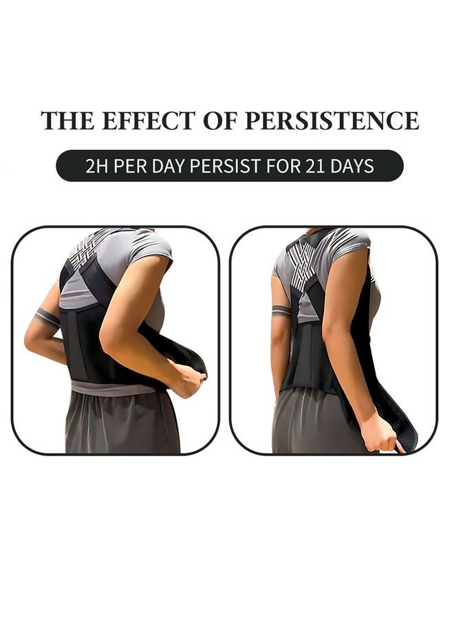 Adult Posture Corrector Back Support Brace1.5 Thickness-Black 1.5 Thickness-Black