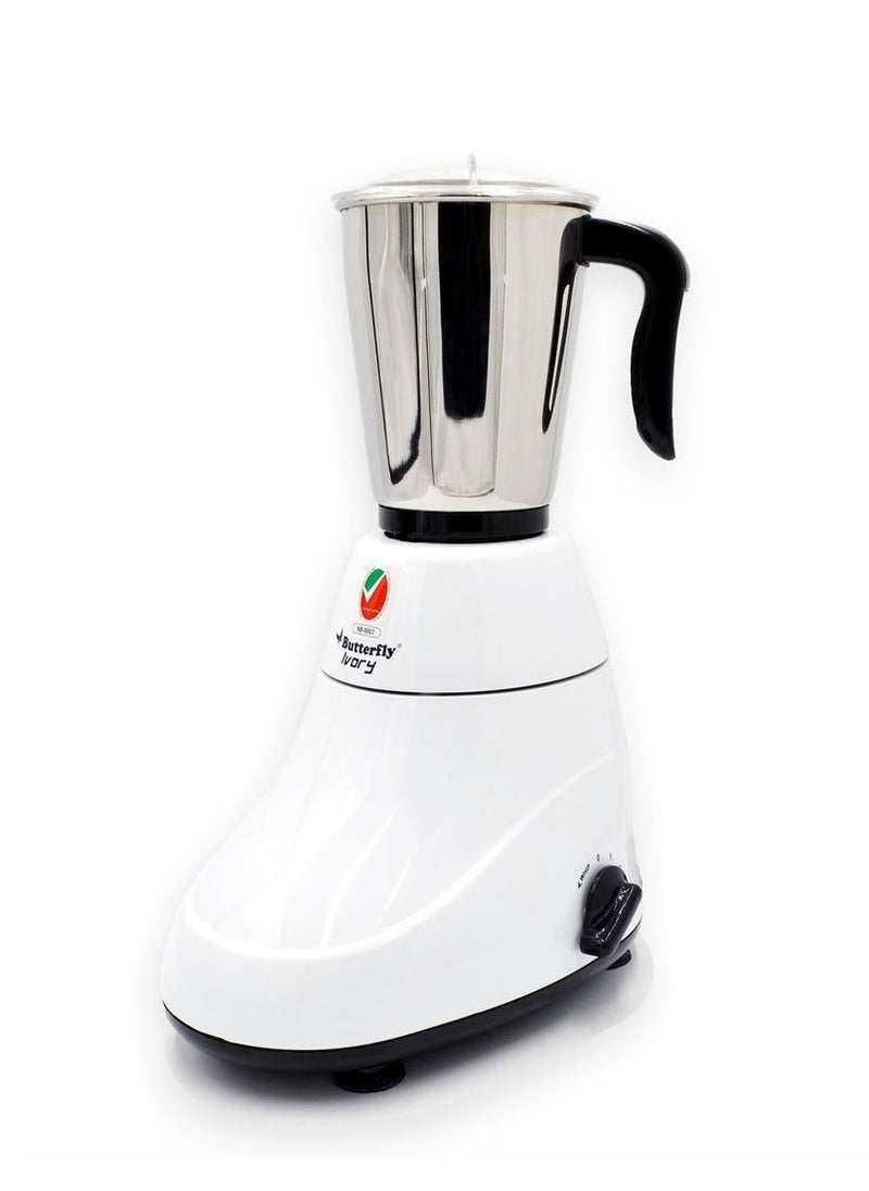 3 IN 1 Indian Mixer Grinder Juicer - Ivory, 600W Powerful Motor with Stainless Steel Jars and Blades, 3 Jars with 3 Speed Control Unbreakable Polycarbonate Jar Caps