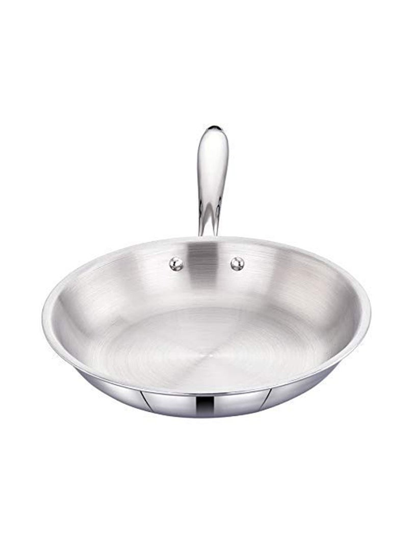 MAXIMA Tri Ply Stainless Steel Fry Pan (16 CM) - Induction Friendly | Quick Cooking | Durable Kitchen Essential | Frying Pan | Non-Stick Pan | Omelette Pan