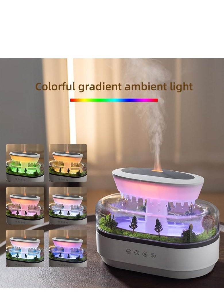 Raindrop Night Light Aromatherapy Humidifier Essential Oil Diffuser | 250ML 7-Color light Micro-Landscape Scent Machine, Smart White Noise Relaxation, Yoga, Bedroom, Home, Office