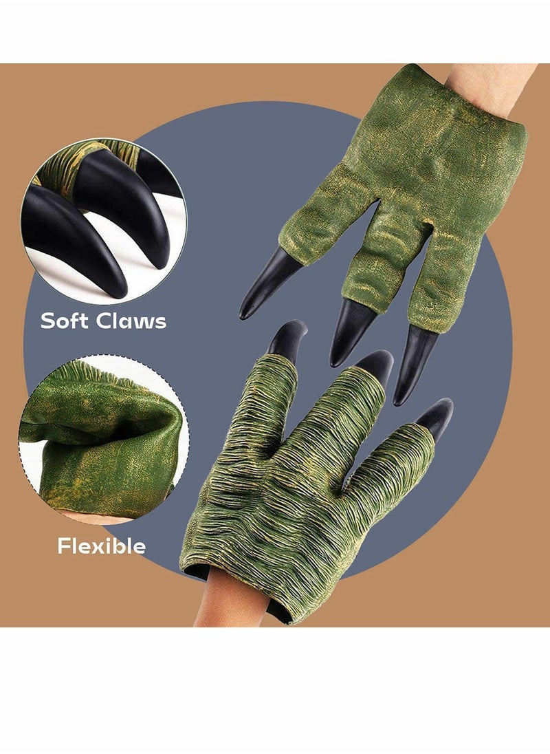 Jurassic Dinosaur Velociraptor Claws Hands Paws Toys 2 PCS Soft Rubber Realistic for Adult Kids Cosplay, Dinosaur Claws Toys  Fun Design Ideal for Puppet Show, Gag Present, Kids Toy