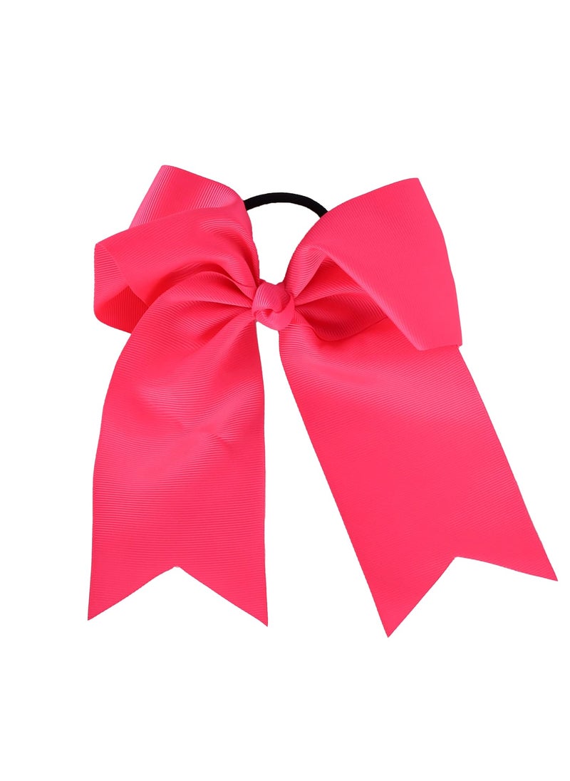 Jumbo Bow Pony with Tails Neon Pink