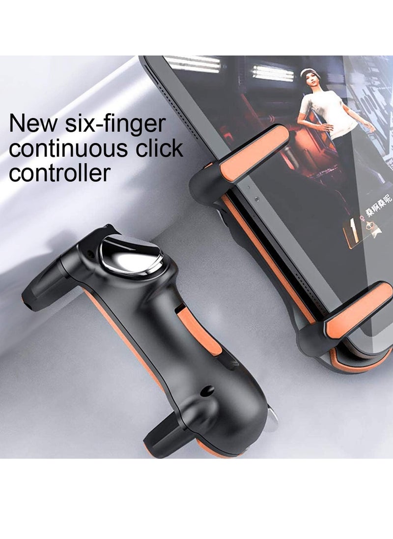 PUBG Game Controller Trigger Rapid Fire 6 Fingers Gaming Grip Gamepad Joystick L1R1 L2R2 for iPad and Tablet Android Samsung Huawei