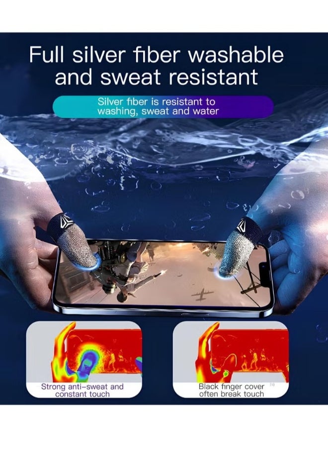 2 Pair Finger Sleeves For Gaming Thumb Finger Sleeves For Game Pubg Mobile Anti Slip Finger Gloves With Box Games Accessories