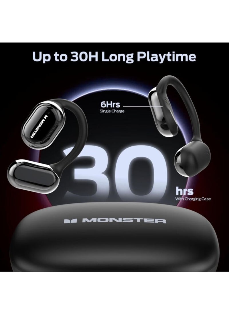 Monster Open Free AC100: Open-Ear Headphones with AI Noise Reduction & Long Battery Life – Perfect for Active Lifestyles