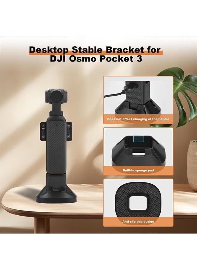 Camera Mount Stand Base Support Base for DJI OSMO Pocket 3 Desktop Stable Bracket Handheld Gimbal Camera Support Adapter Desktop Stand Holder Accessories