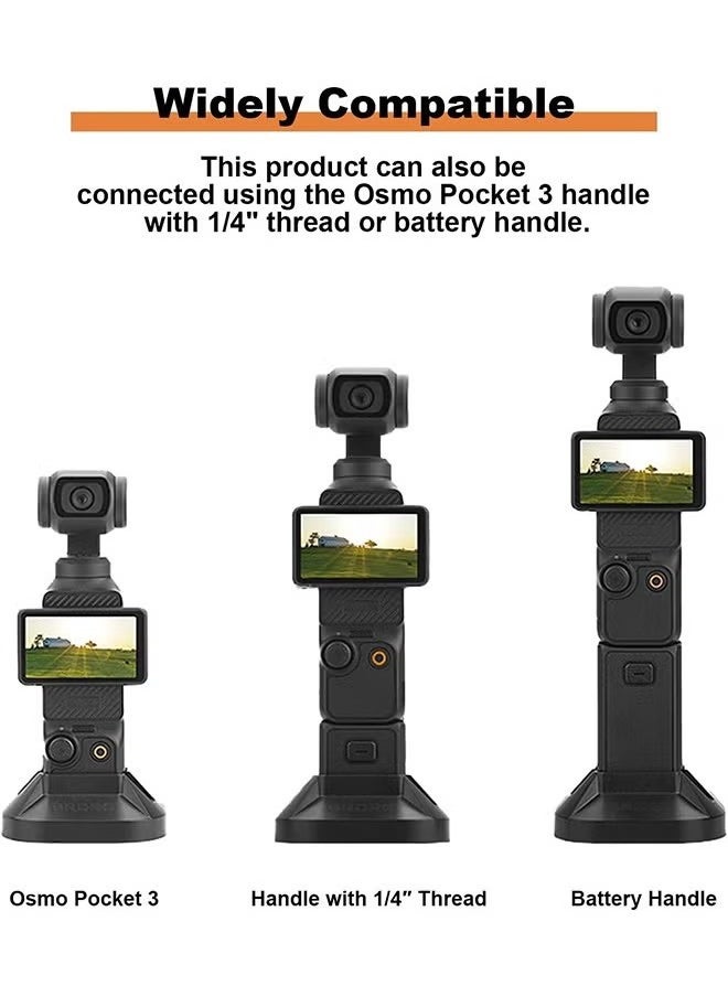 Camera Mount Stand Base Support Base for DJI OSMO Pocket 3 Desktop Stable Bracket Handheld Gimbal Camera Support Adapter Desktop Stand Holder Accessories