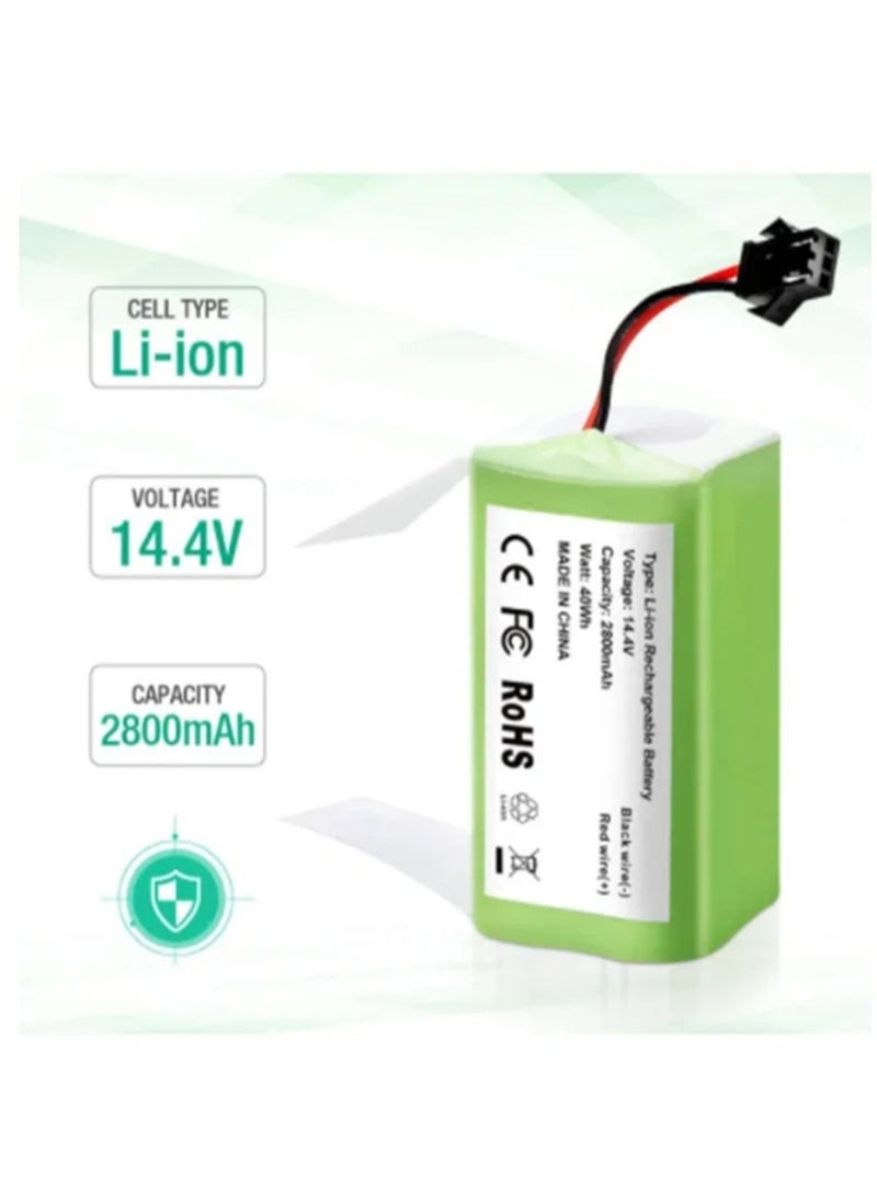 14.4V 2800mAh Replacement Li-ion Battery Compatible for Eufy RoboVac and Evovacs Deebot N79 N79S DN622 Eeuf