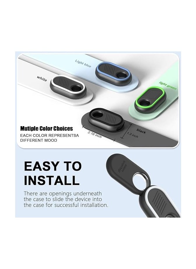 4 Pack for Samsung Galaxy SmartTag2 Case Keychain, Case for Galaxy Smart Tag 2 with Key Ring for Keys, Wallet, Luggage, Pets (Black/White/Blue/Green)