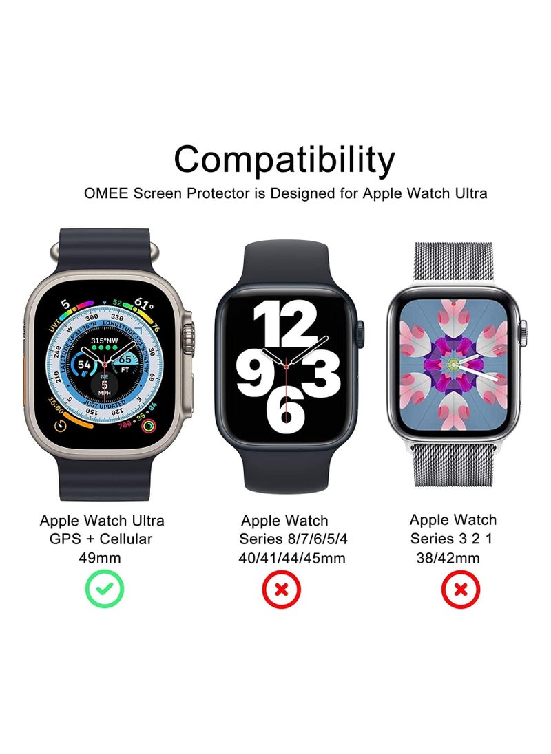 6 pieces of screen protection compatible with the Apple Watch Ultra / Ultra 2, size 49 mm