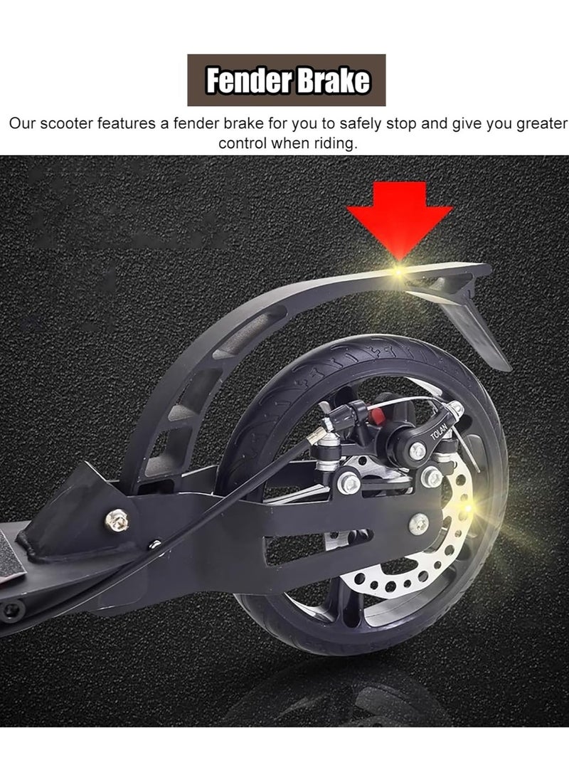 Adjustable Kick Scooter with Extra-Wide 17cm Board Foldable Lightweight Commuting Leisure Sport Scooters T-Bar Handlebar Gift for Kids