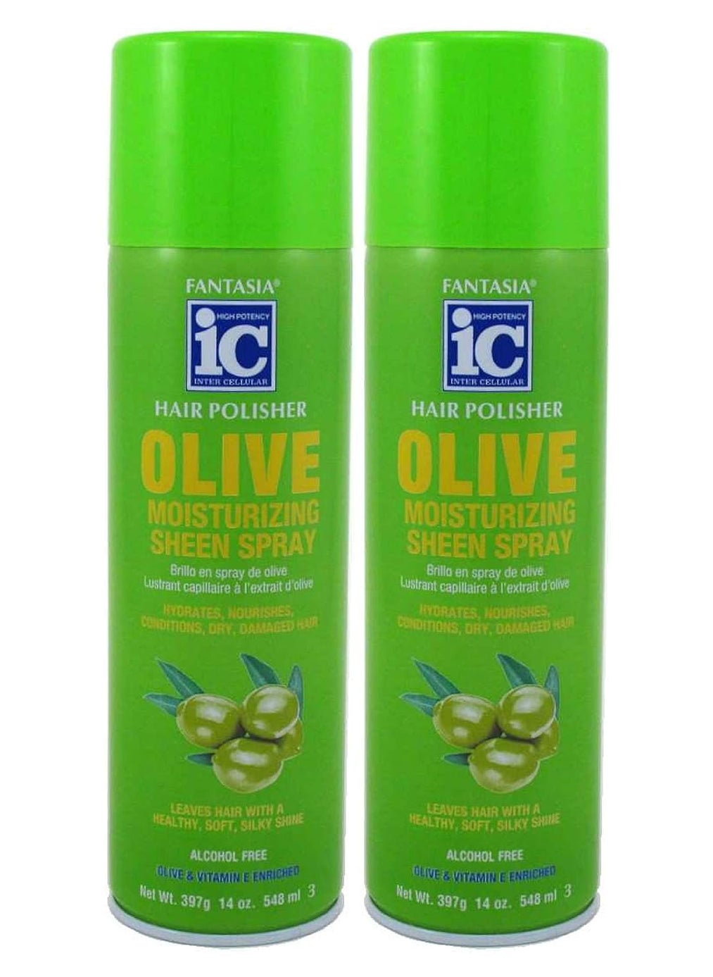 Fantasia Ic Moisturizing Olive Sheen Spray 14 Ounce Pack of 2