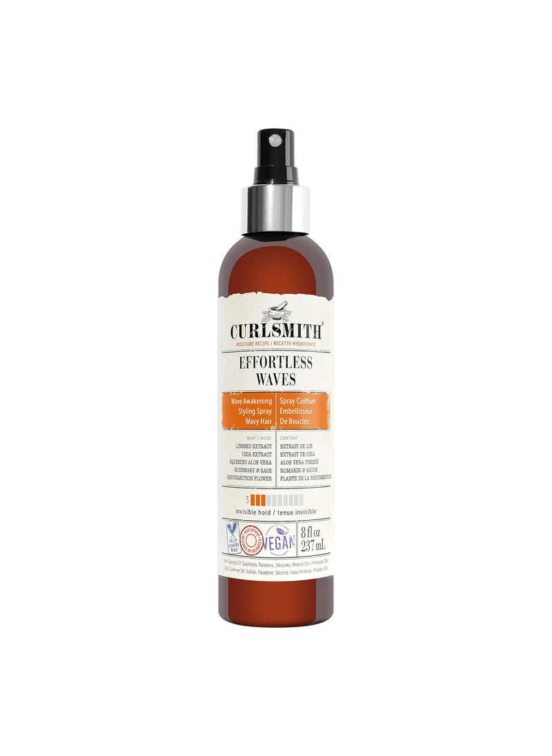 CURLSMITH  Effortless Waves Styling Spray Lightweight and Moisturising Reduce Frizz Natural Look For Wavy and Curly Hair Vegan 8oz