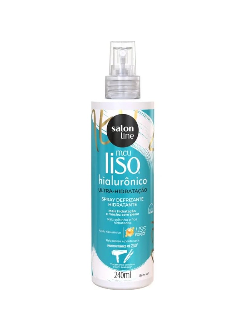 Salon Line  Linha Tratamento Meu Liso  Defrizante Spray Protetor Termico Spa Capilar Acido Hialuronico 240 Ml  My Straight  Hyaluronic Acid Hair Spa Thermal Protector Antifrizz Spray 81 Fl Oz