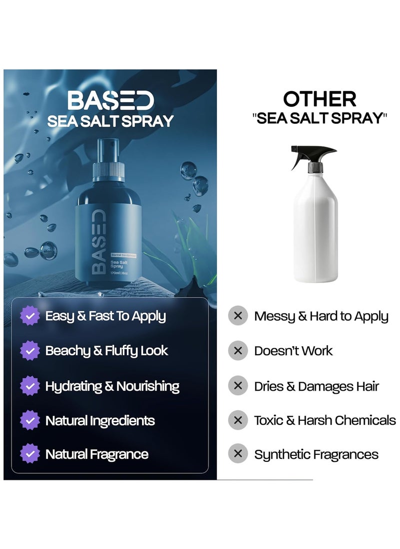 Sea Salt Spray, Natural Finish Sea Salt Spray for Hair, Gives Volume and Texture, Enriched with Seaweed and Vitamin B5, Lightweight and Non-Greasy, Paraben Free