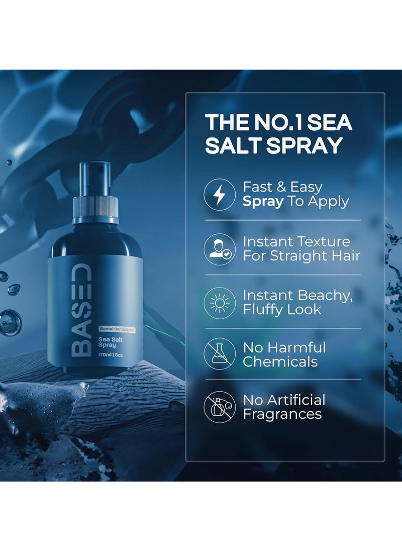 Sea Salt Spray, Natural Finish Sea Salt Spray for Hair, Gives Volume and Texture, Enriched with Seaweed and Vitamin B5, Lightweight and Non-Greasy, Paraben Free