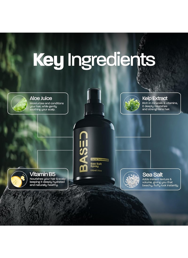 Sea Salt Spray, Natural Finish Sea Salt Spray for Hair, Gives Volume and Texture, Enriched with Seaweed and Vitamin B5, Lightweight and Non-Greasy, Paraben Free