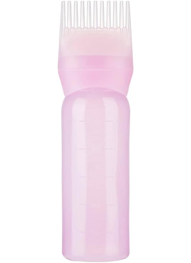 AKOAK 1 Pack Root Comb Applicator Bottle  Hair Dye Bottle 5 oz Squeeze Bottle for All Purposes Hair Color Smear with Graduated Pink