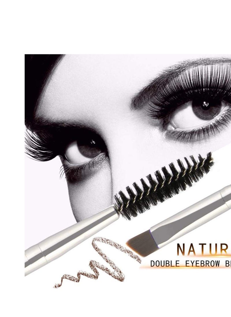 Double Sided Eye Brow Brush, Existing Beauty Henna Eyebrow Tint Brush Angled Eye Brow Comb and Spoolie Suitable for Women Cosmetic Tool