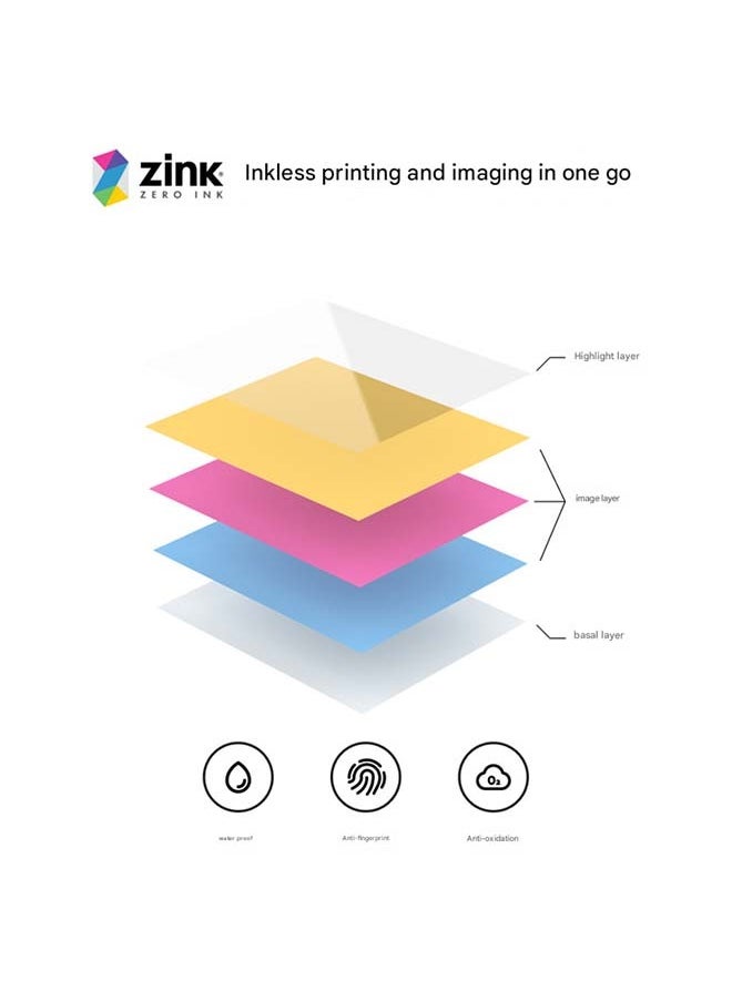 TELESIN 100 - Sheet Pack of 3 - Inch Color Photo Paper for Pocket - Sized Instant Mobile Printers - Durable, Ink - free Printing for Long - lasting, Vivid Photos that Develop Instantly