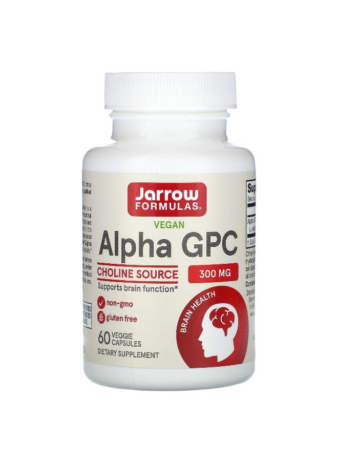 Jarrow Formulas, Alpha GPC, 300 mg, 60 Veggie Capsules