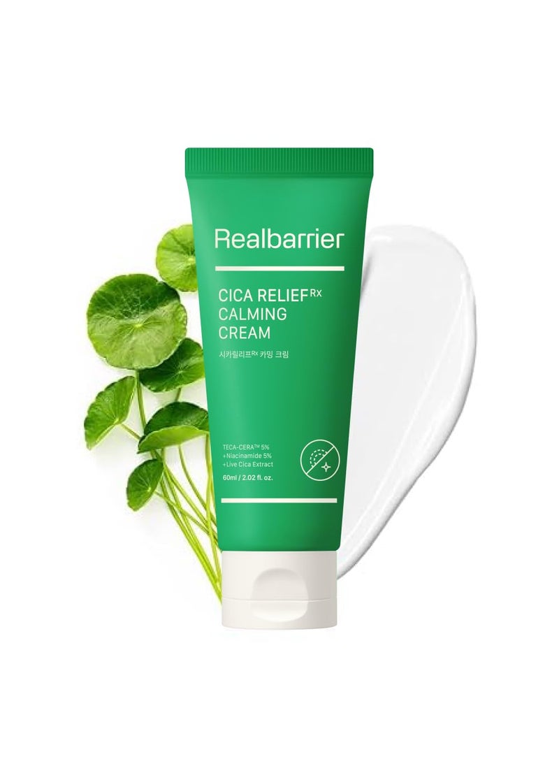 Real Barrier Cica Relief Rx Calming Cream 60ml 202 fl oz Redness Relief Moisturizing  Soothing Skin Lotion for Red Trouble Spot  Sensitive Skin Care  Fast Deep Hydration  Korean Skincare