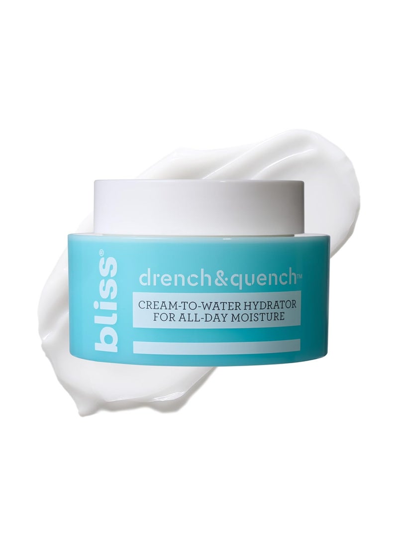 Bliss Drench  Quench Hyaluronic Acid Moisturizer  Cream to Water Face Cream Deep Hydration Plumps Skin  Clean Vegan  Cruelty Free 17 fl oz