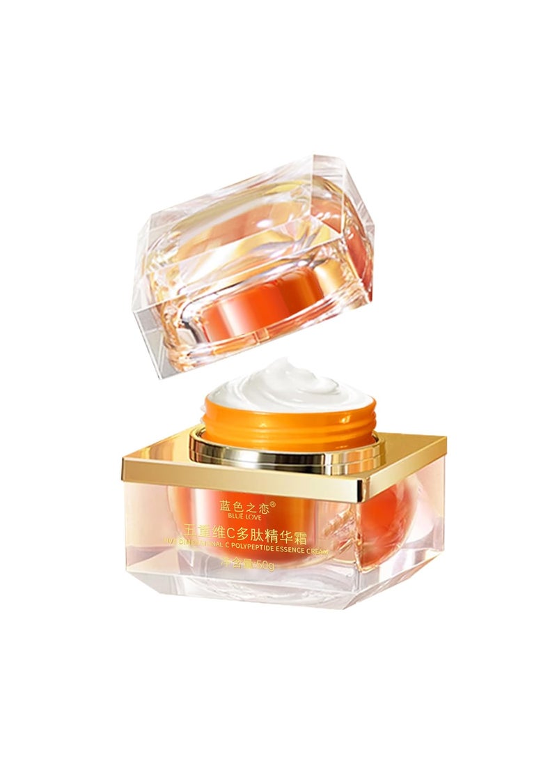 BLUE LOVE Vitamin C Face Cream  Hydrating for Women Nourishing Essence for Radiant Skin Facial Moisturizer for Daily Use Enriched with Five Essential Vitamins 88oz