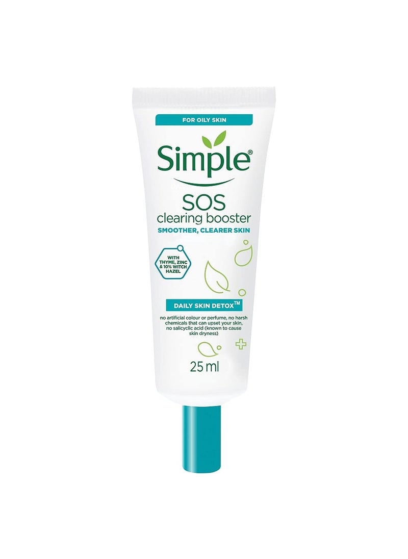 Simple Daily Skin Detox SOS Clearing with thyme zinc and witch hazel Booster longlasting shine  blemish control 25ml  Packaging May Vary