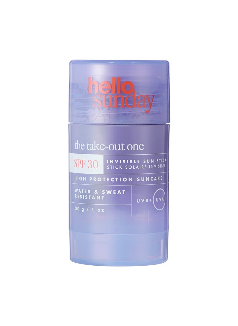 The Takeout One Invisible Sun Stick SPF 30 Pa Plus by Hello Sunday for Women  1 oz Sunscreen